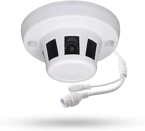 EZHD 5MP Hidden PoE IP Camera, H.265 Super Low Lux Smoke Detector Style Security Camera with 3.7mm Lens, No IR, Indoor, Compatible with Hik Vision NVR and Blue Iris